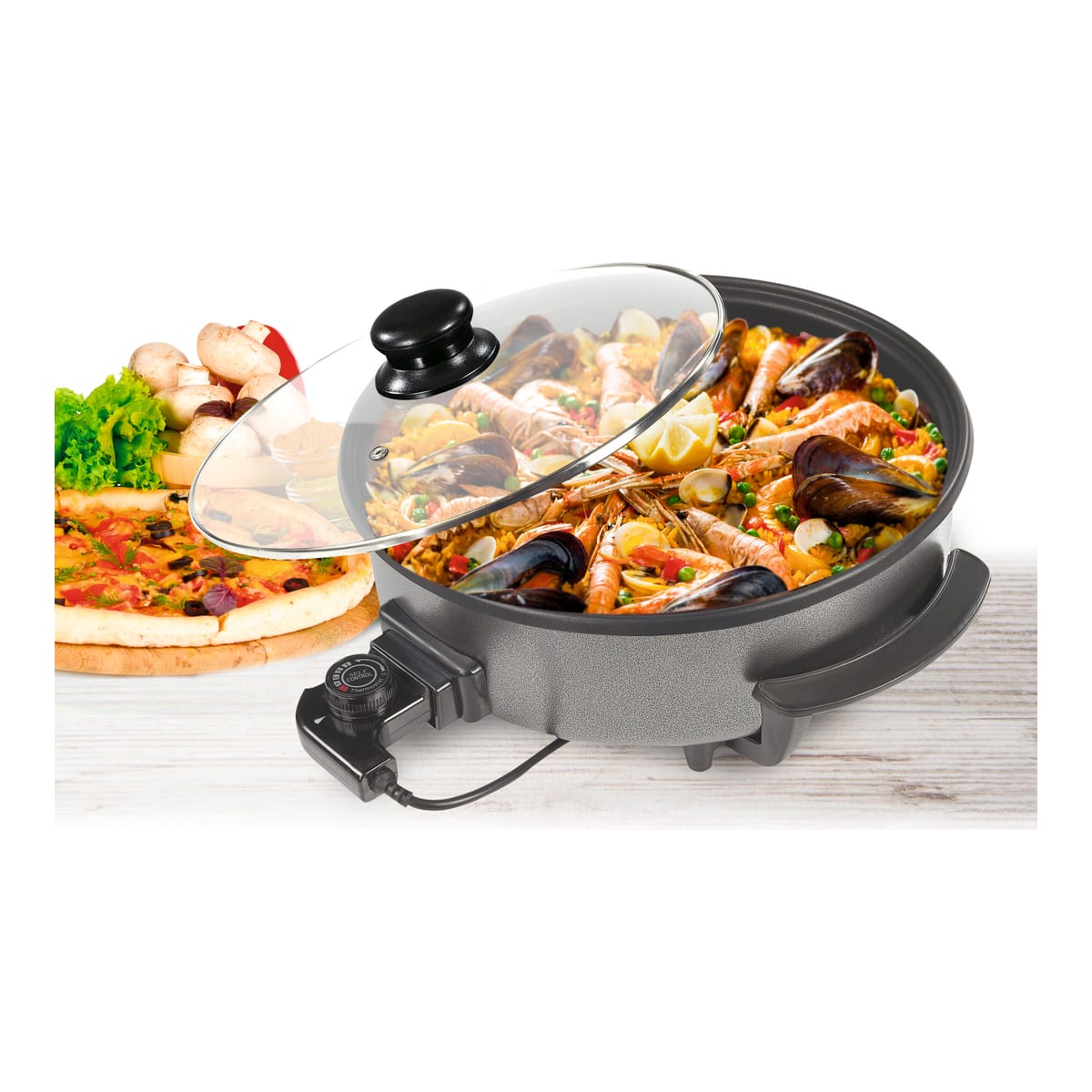 Paellera pizza pan eléctrica de 42cm 1500W — imagen 5