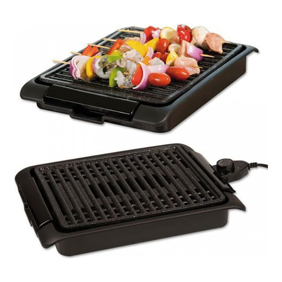 Grill eléctrico sin humos de 1250W con parrilla de aluminio antiadherente superficie 25,5×30,5cm — imagen 5
