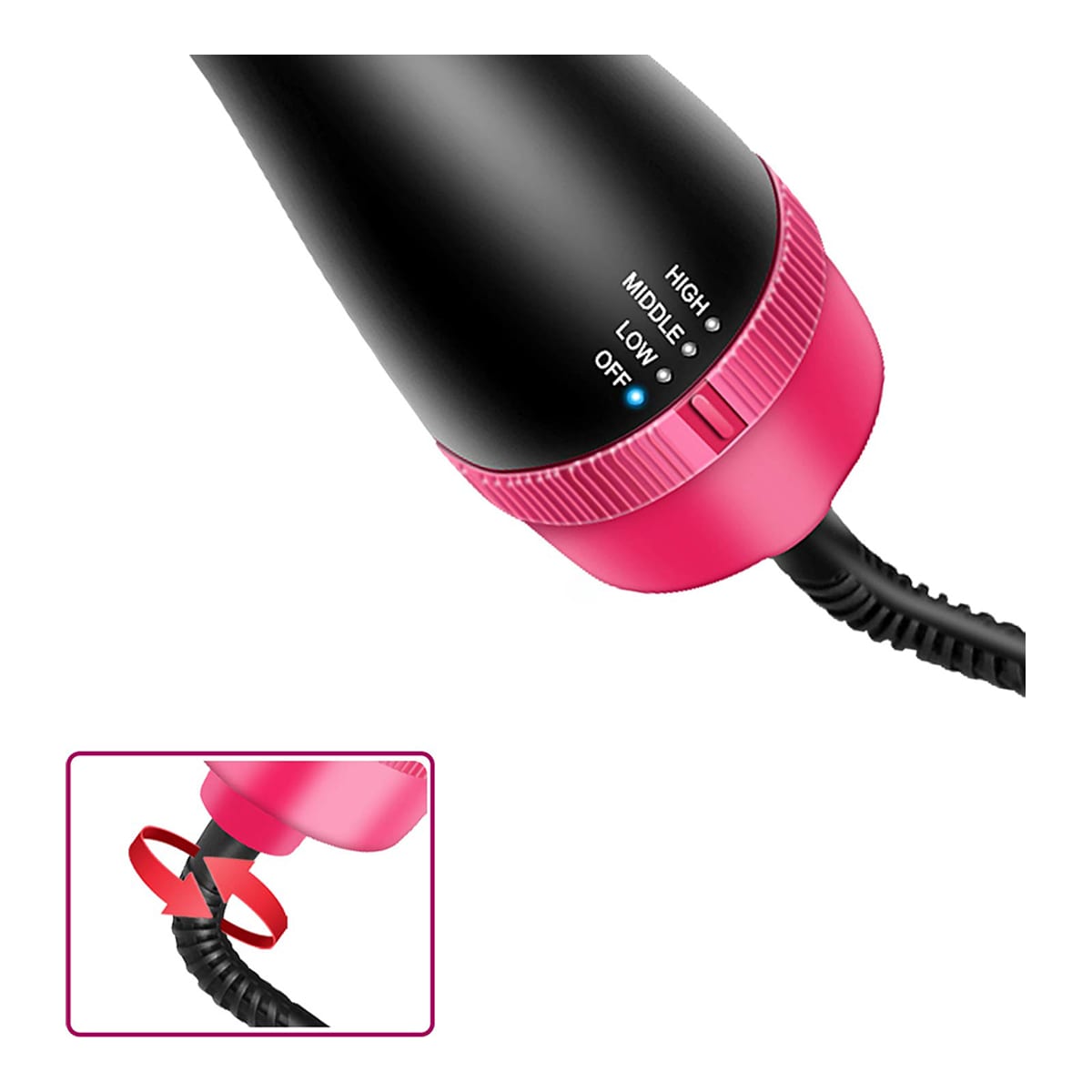 Cepillo secador efecto volumen, iones negativos anti Frizz, giratorio 360º WeBeauty — imagen 4