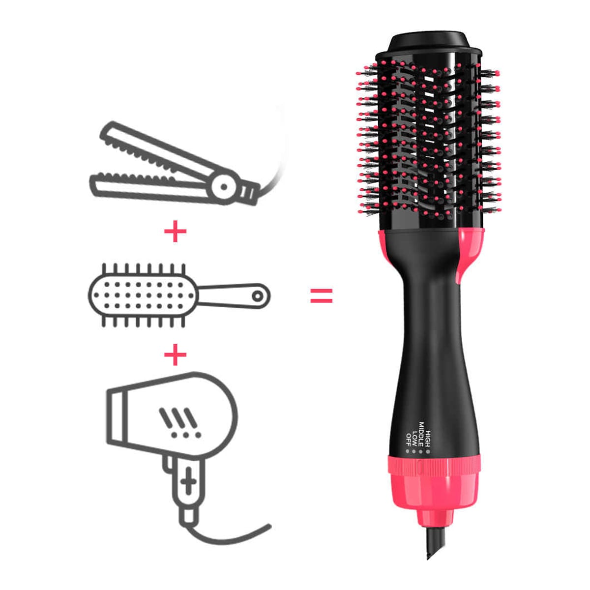 Cepillo secador efecto volumen, iones negativos anti Frizz, giratorio 360º WeBeauty — imagen 6