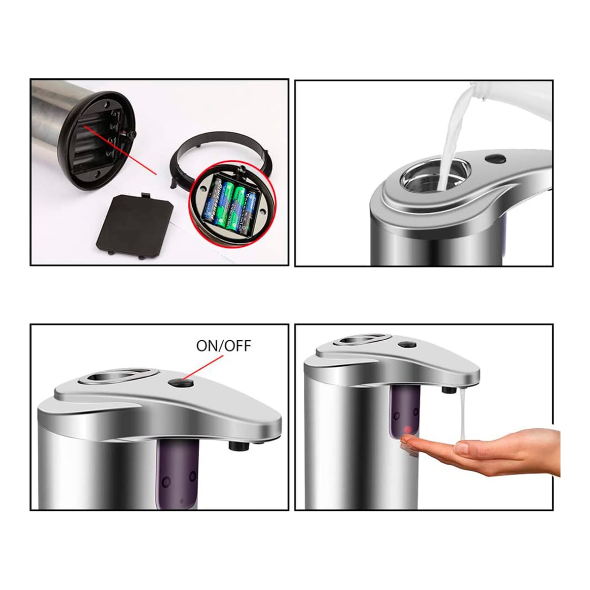 Dispensador de jabón automático con sensor infrarrojos y depósito de 250ml — imagen 5