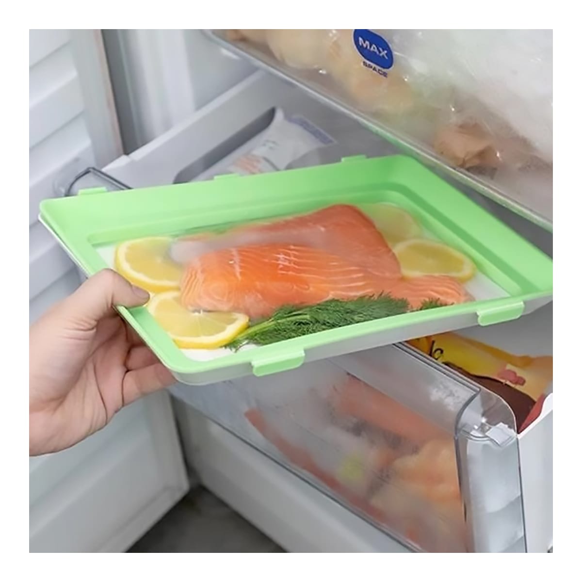 Juego 3 bandejas de envasado de alimentos apilables y reutilizables — imagen 6