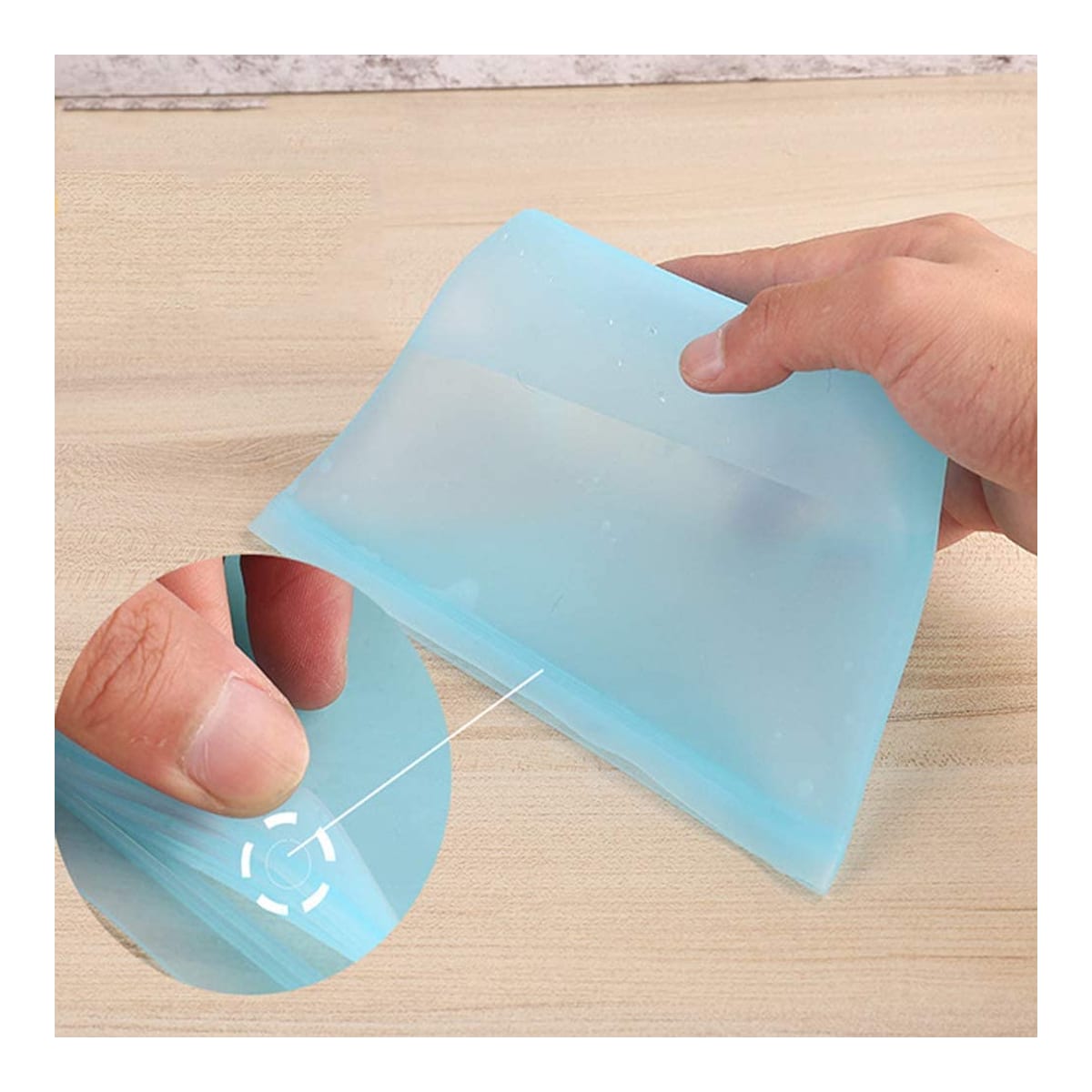 Juego 8 Bolsas de silicona reutilizables con cierre de PVC — imagen 7