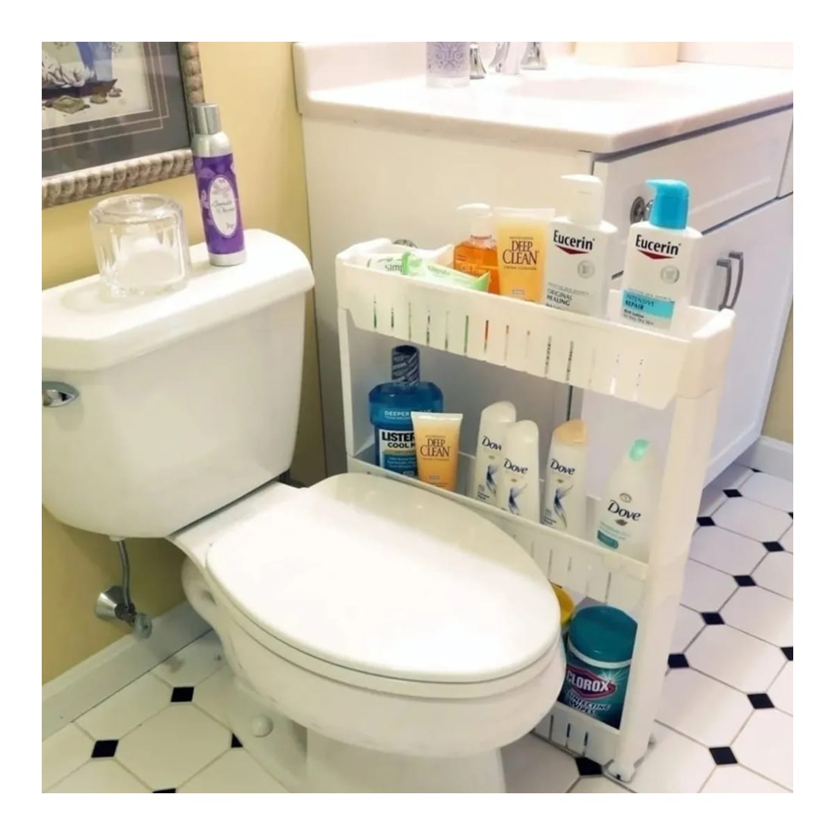 Carrito organizador con ruedas para cocina y baño en 3 alturas — imagen 2