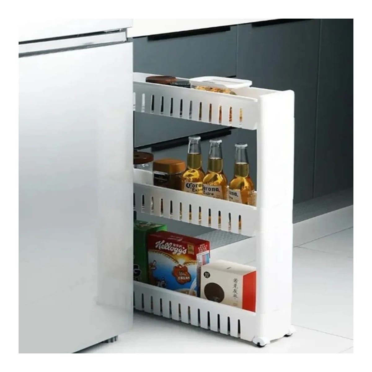 Carrito organizador con ruedas para cocina y baño en 3 alturas — imagen 4